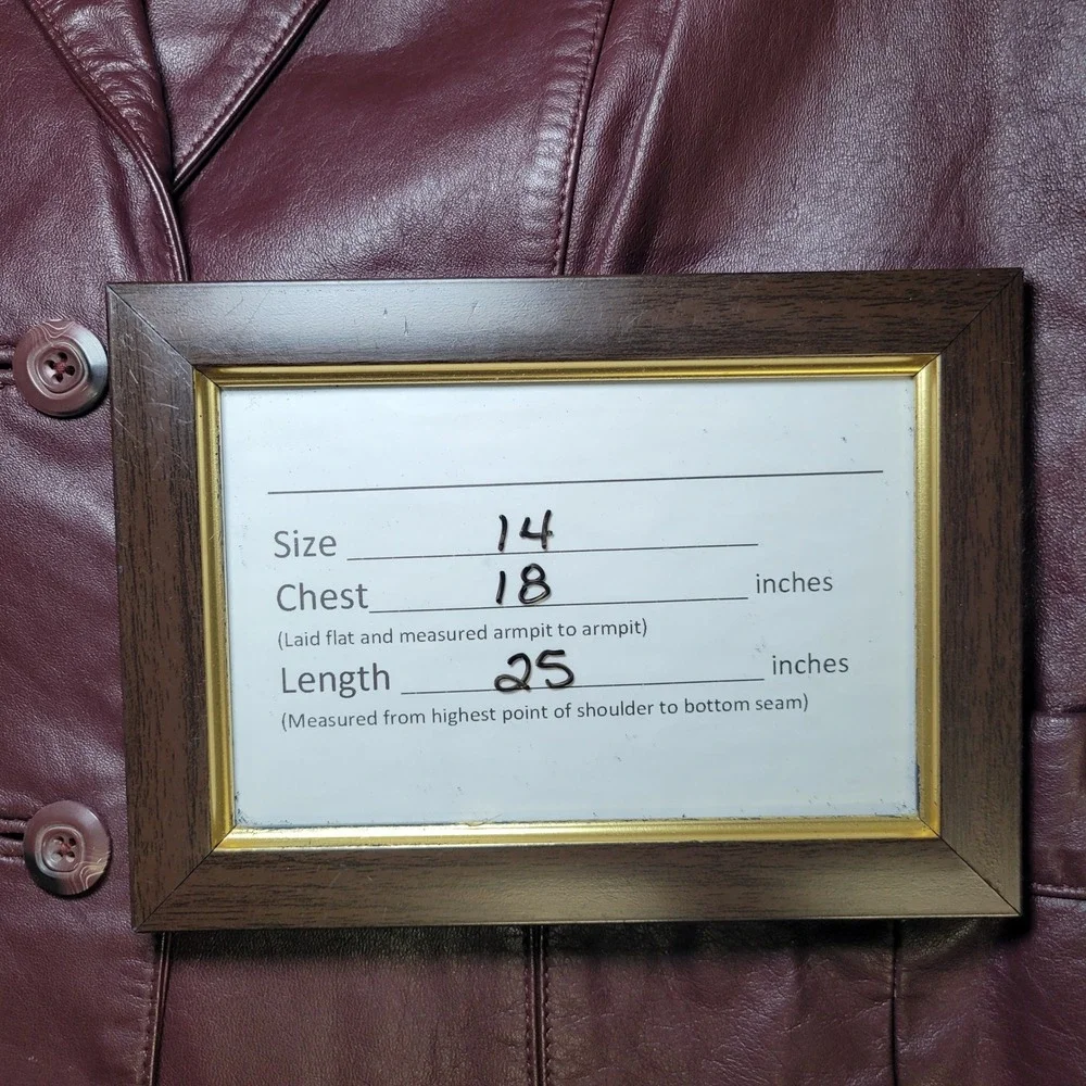 Wilsons‎ Leather Jacket Maroon Burgundy Wine Womens 14 Vintage